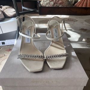 Jimmy Choo Meira Sandals Latte Napa Size 37
